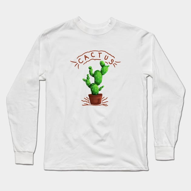 Cactus T-shirt Long Sleeve T-Shirt by Masrofik